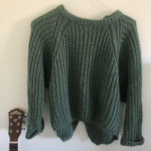 Chunky Green Knit Sweater